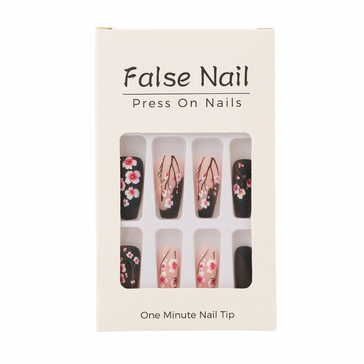 Artificial nails with timeless cherry blossom designs Bowlift