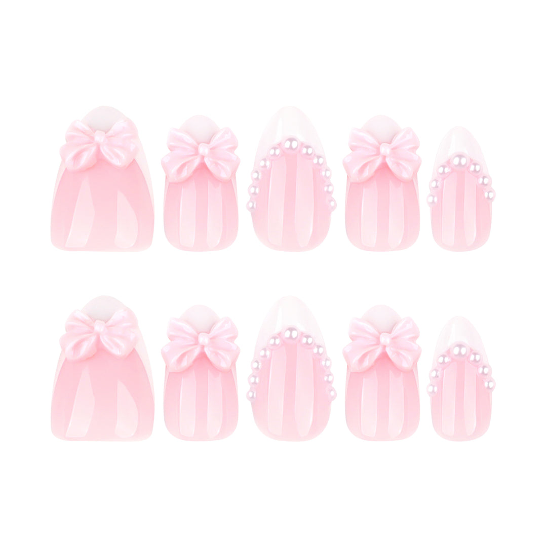 Artful Stiletto Nails with Delicate Bow Accents Bowlift