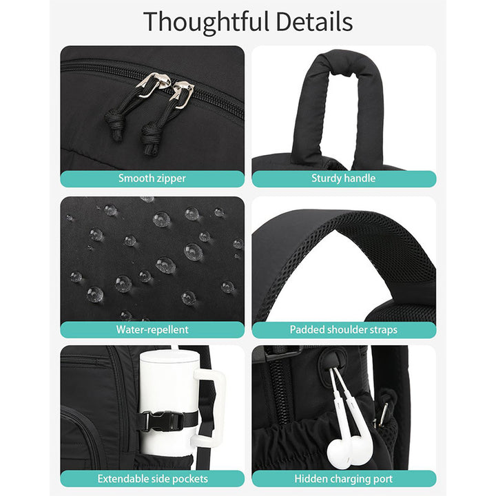 Versatile Travel Backpack with Insulated Drink Holder Bowlift