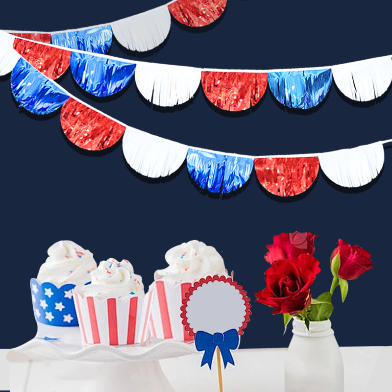 Unisex nan decorative half-circle fringed garland made of metallic foil twelve-piece party decoration with reusable hanging loops Bowlift