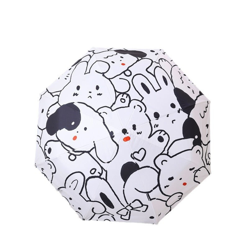 Women's creative folding umbrella with colorful designs Bowlift