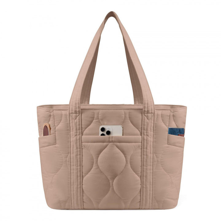 Quilted everyday bag with multiple outer pockets Bowlift