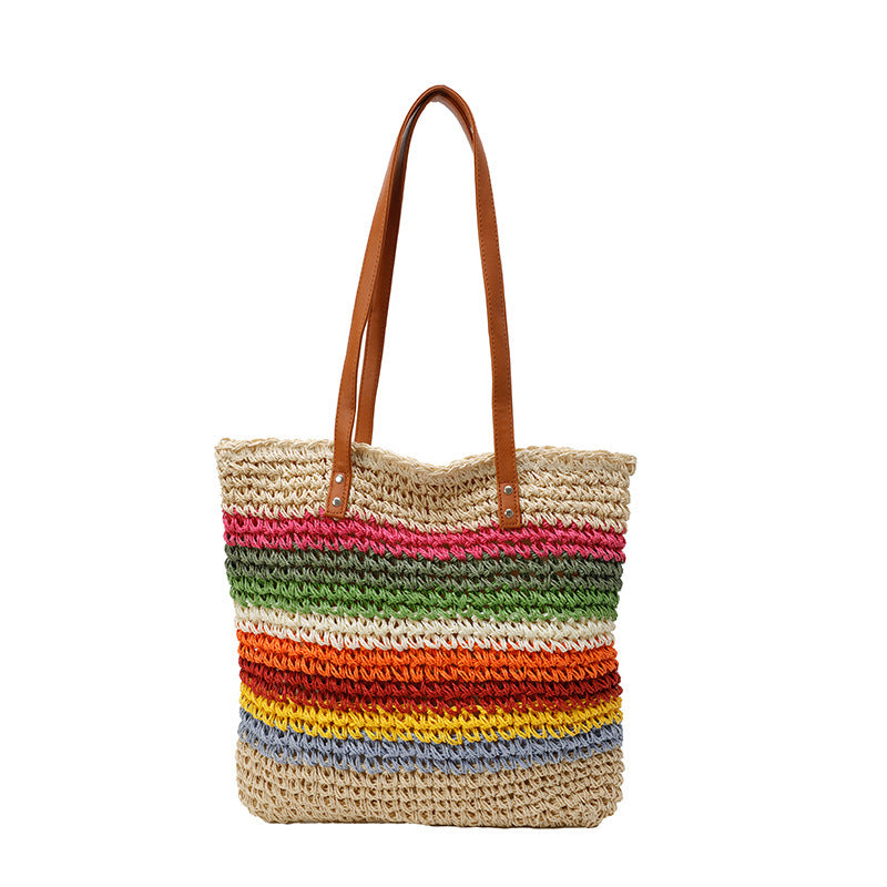 Handcrafted Tote Bag Made from Sustainable Materials with Colorful Stripes Bowlift