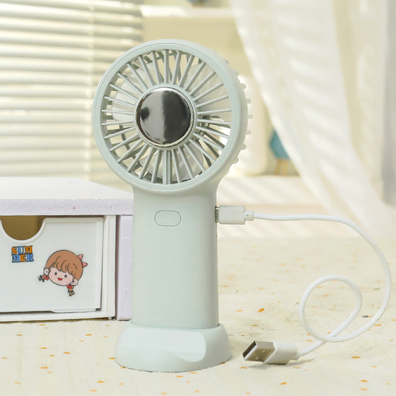 Women's Portable Hand Fan with Ergonomic Handle and USB Charging Function Bowlift