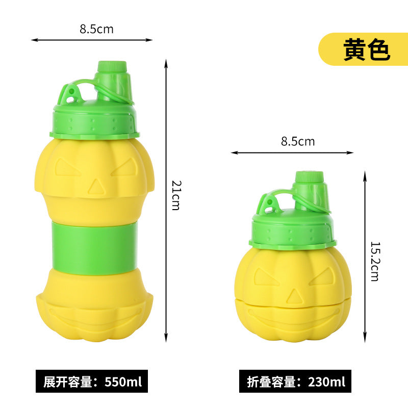 Women's Folding Water Bottle with Halloween Pumpkin Design Bowlift