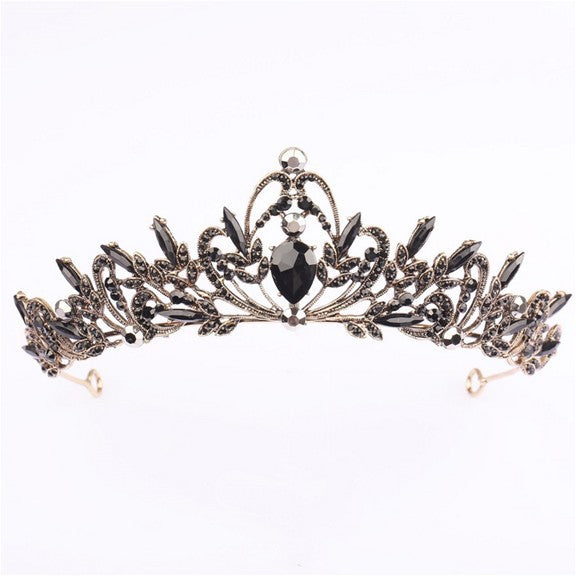 Ladies Elegant Headband with Floral Decorations and Rhinestones Bowlift
