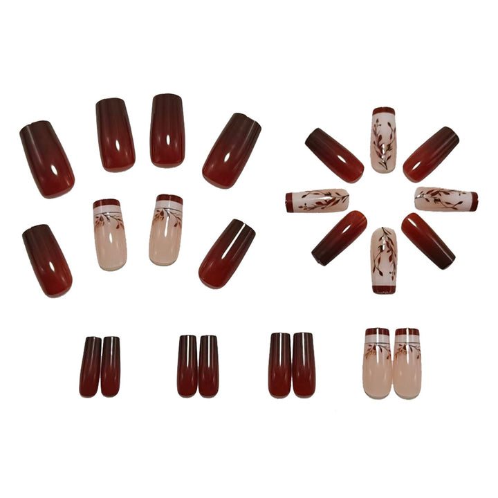 Artificial Nail Art with Elegant Leaves Design Bowlift