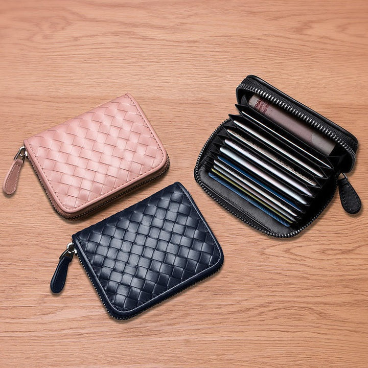 Compact Woven Zippered Card Holder Bowlift