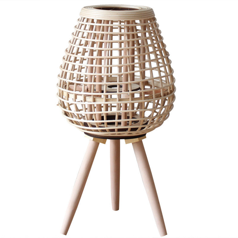 Decorative Rattan Lantern with Carry Handle Bowlift