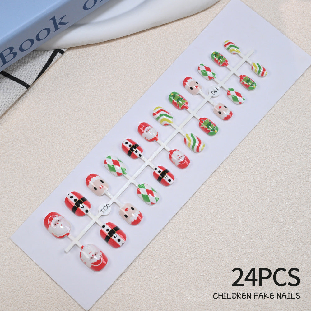 Children's Fun Holiday-Themed Fake Nail Set Bowlift