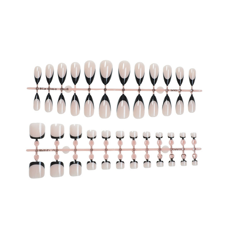 Stylish Press-On Nail Art Set with Elegant Design Bowlift