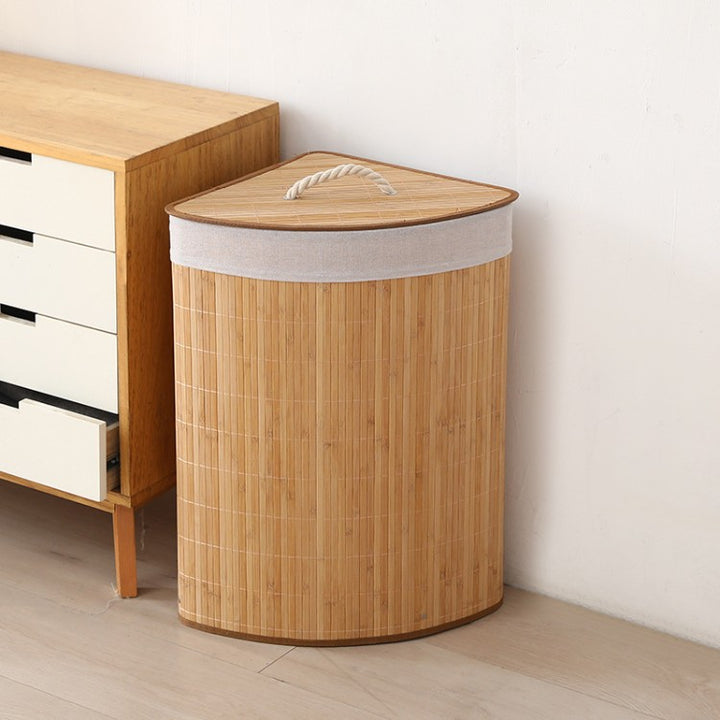 Premium laundry basket with dividers and handcrafted bamboo frame Bowlift