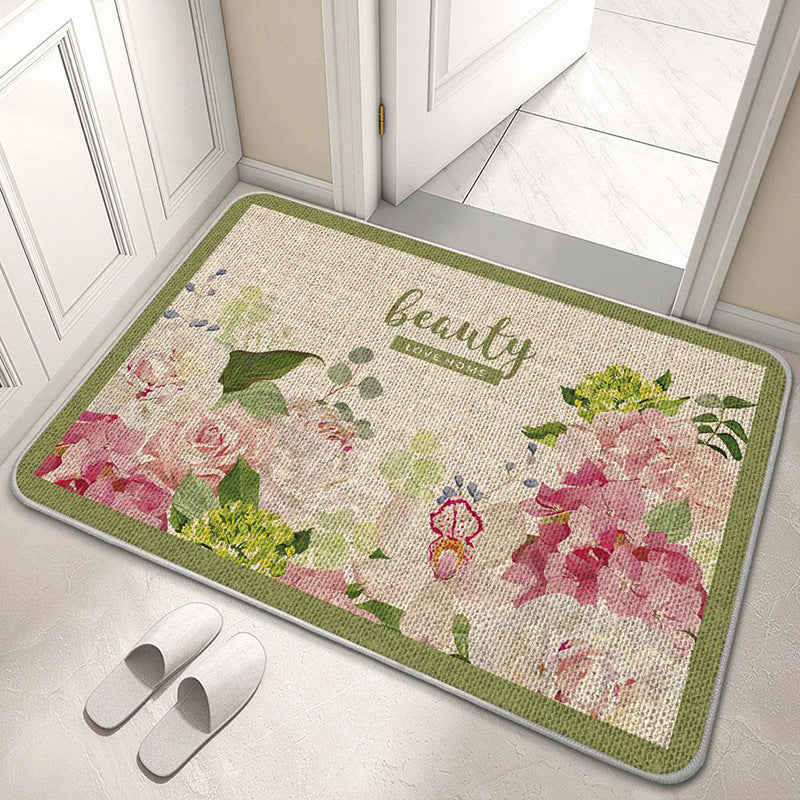 Decorative Floral Welcome Mat Bowlift