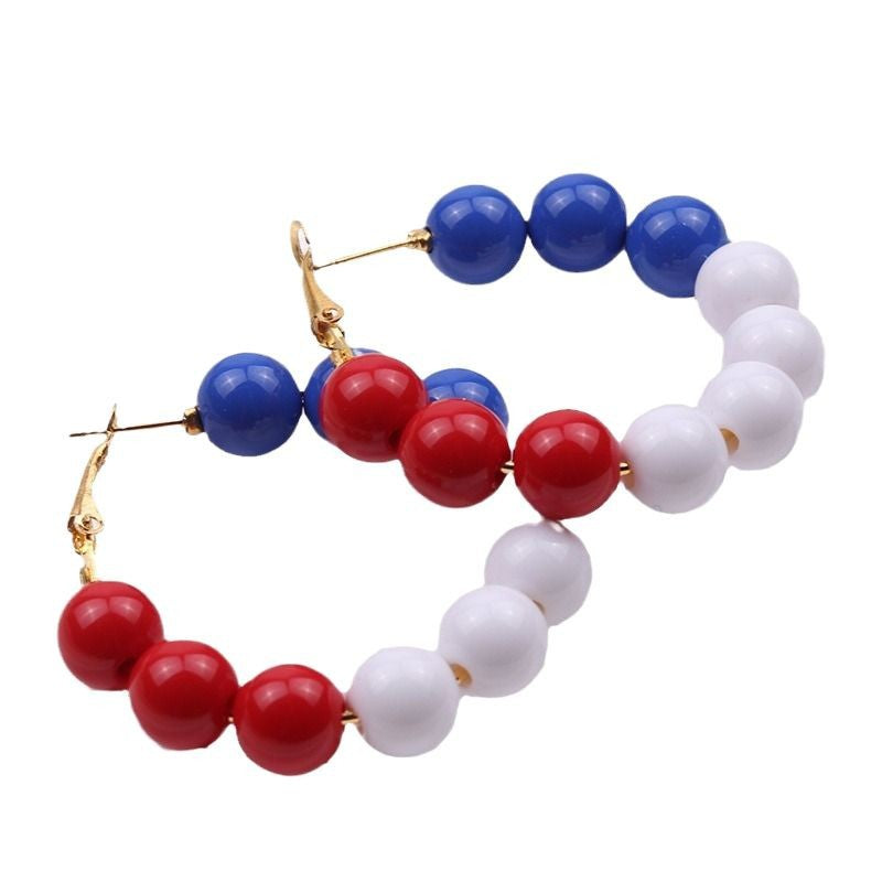 Women's nan statement hoops with large pearl beads and clip closure Bowlift