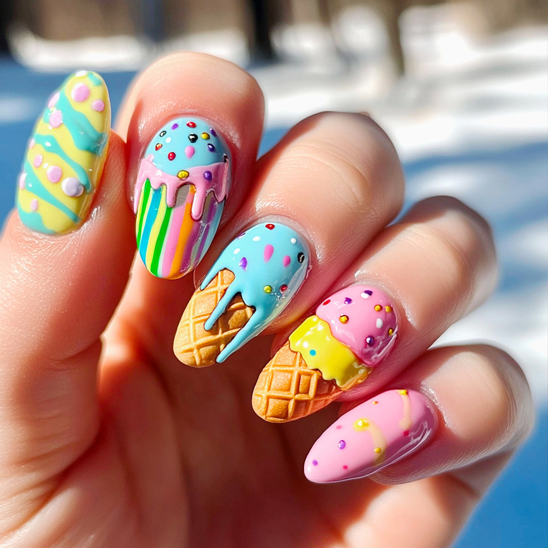 Artistic nail art in ice cream design Bowlift