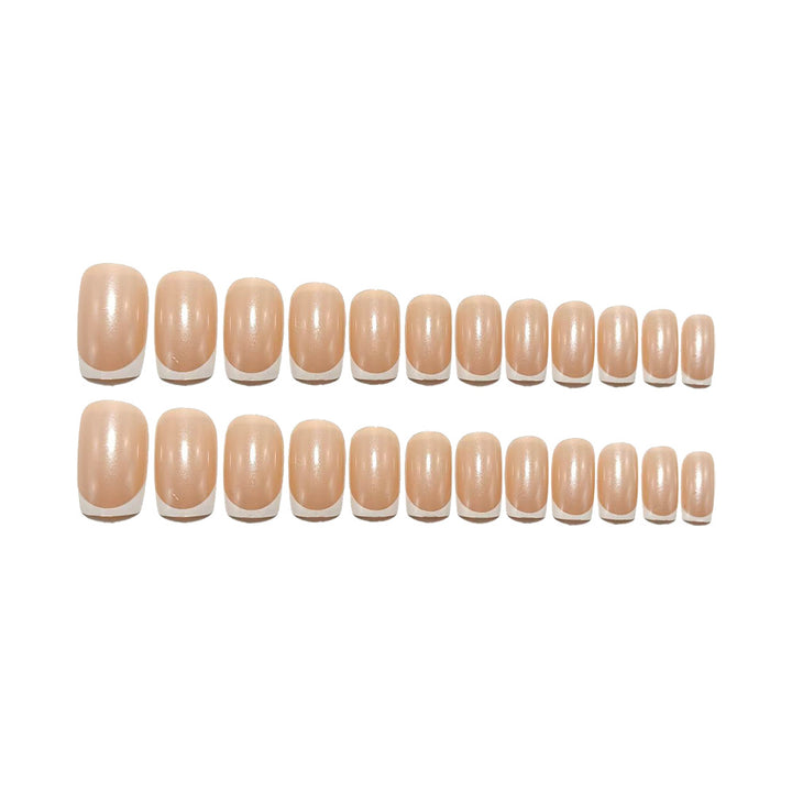 Elegant Artificial Nails with Classic French Manicure Design Bowlift