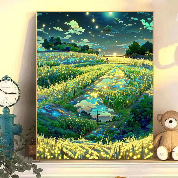 Enchanting Moonlit Landscape Canvas Art Bowlift