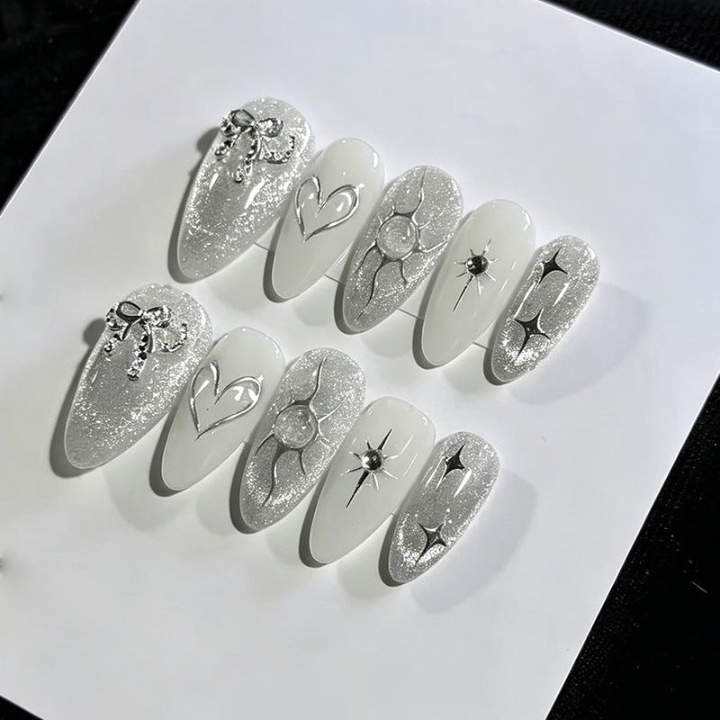 Glittering Decorative Press-On Nail Set Bowlift