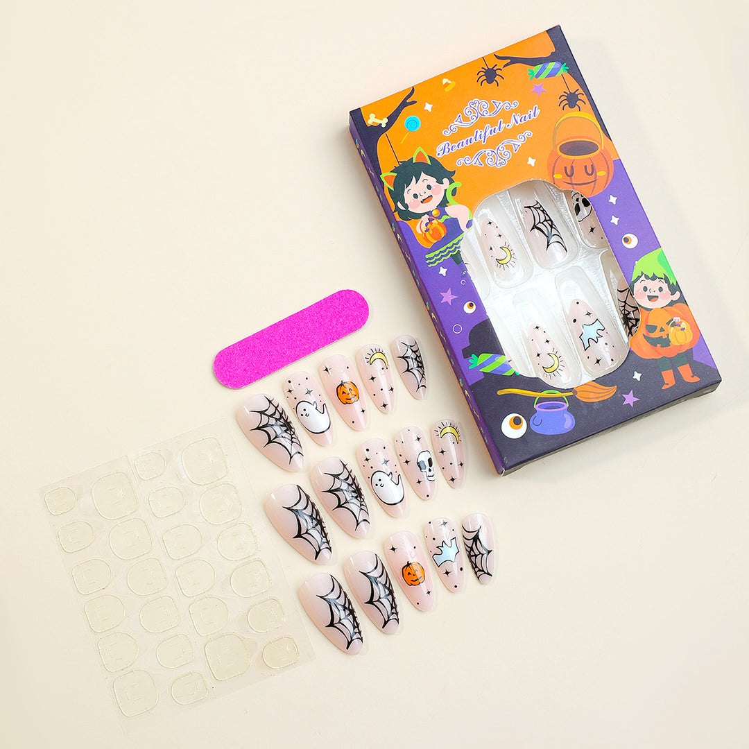 Acrylic nail set with creepy Halloween design Bowlift