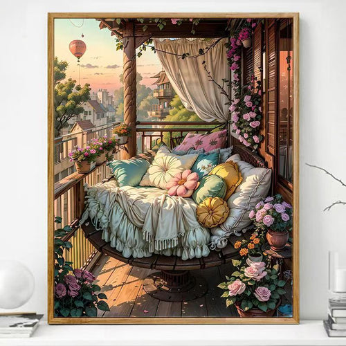 Cozy Balcony Art Print Bowlift