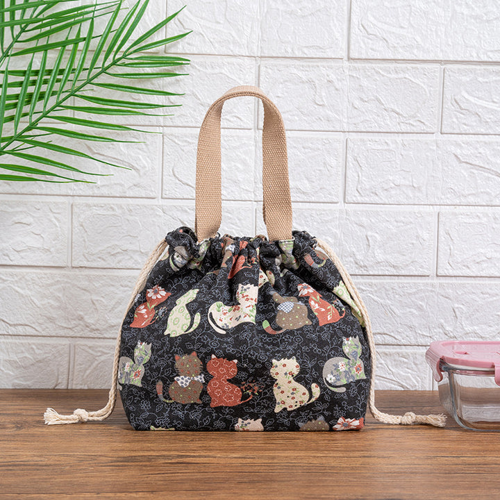 Drawstring Cat-Themed Storage Bag Bowlift