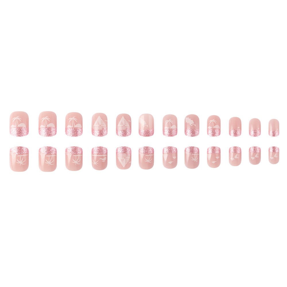 Tropical Beach-Themed Nail Art Design Bowlift