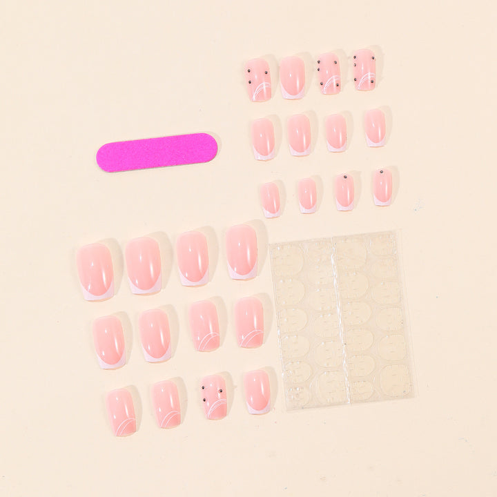 Elegant French Tip Nail Art Set Bowlift