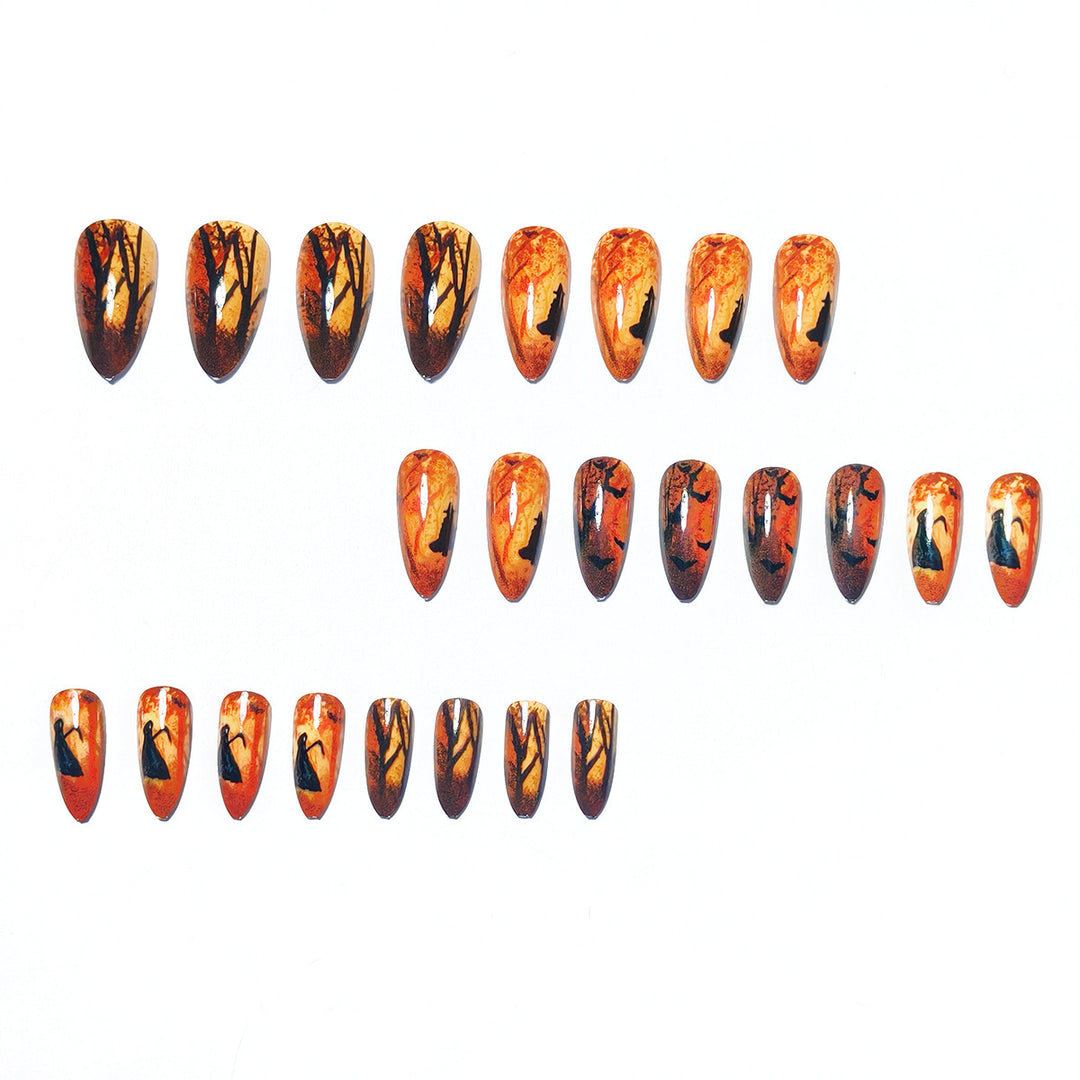 Artificial Nails in Creative Autumn Forest Design Bowlift