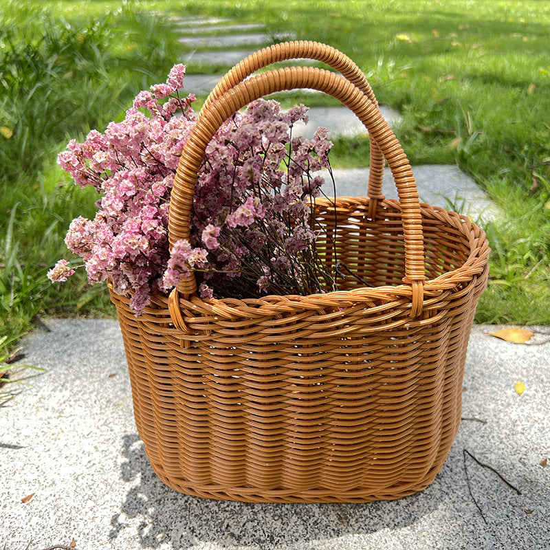 Ladies Handcrafted Basket with Sturdy Handles Bowlift