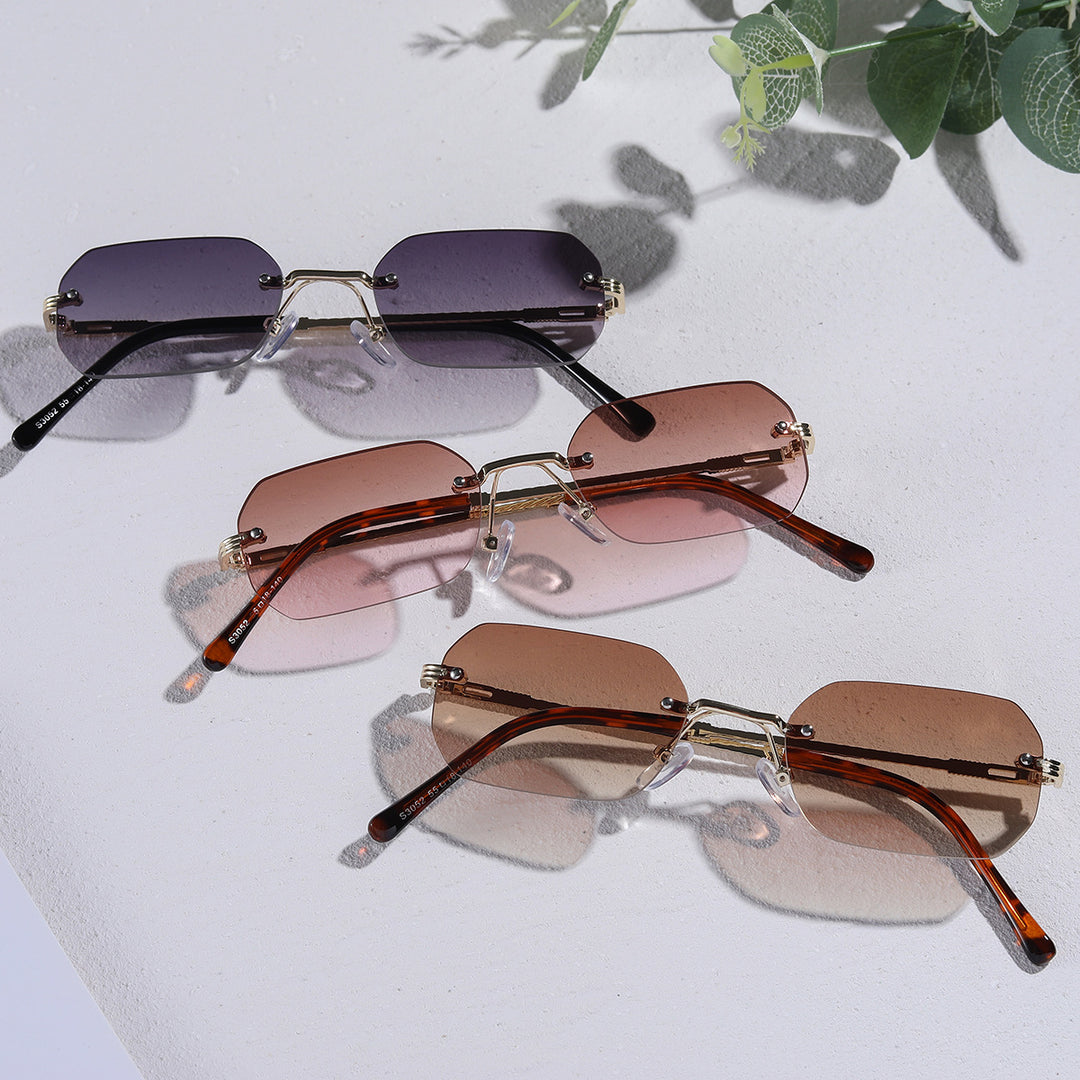 Women’s geometric sunglasses with filigree metal frame Bowlift