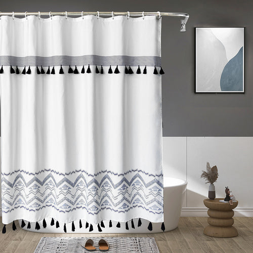 Ethnic Patterned Shower Curtain Bowlift