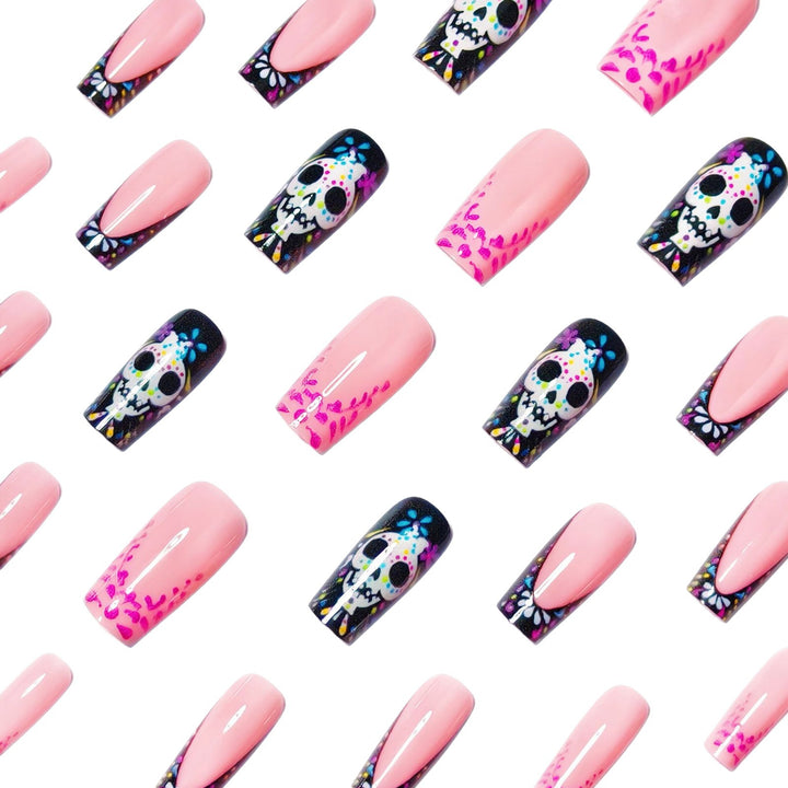 Artistic Skull Design Nail Art Bowlift