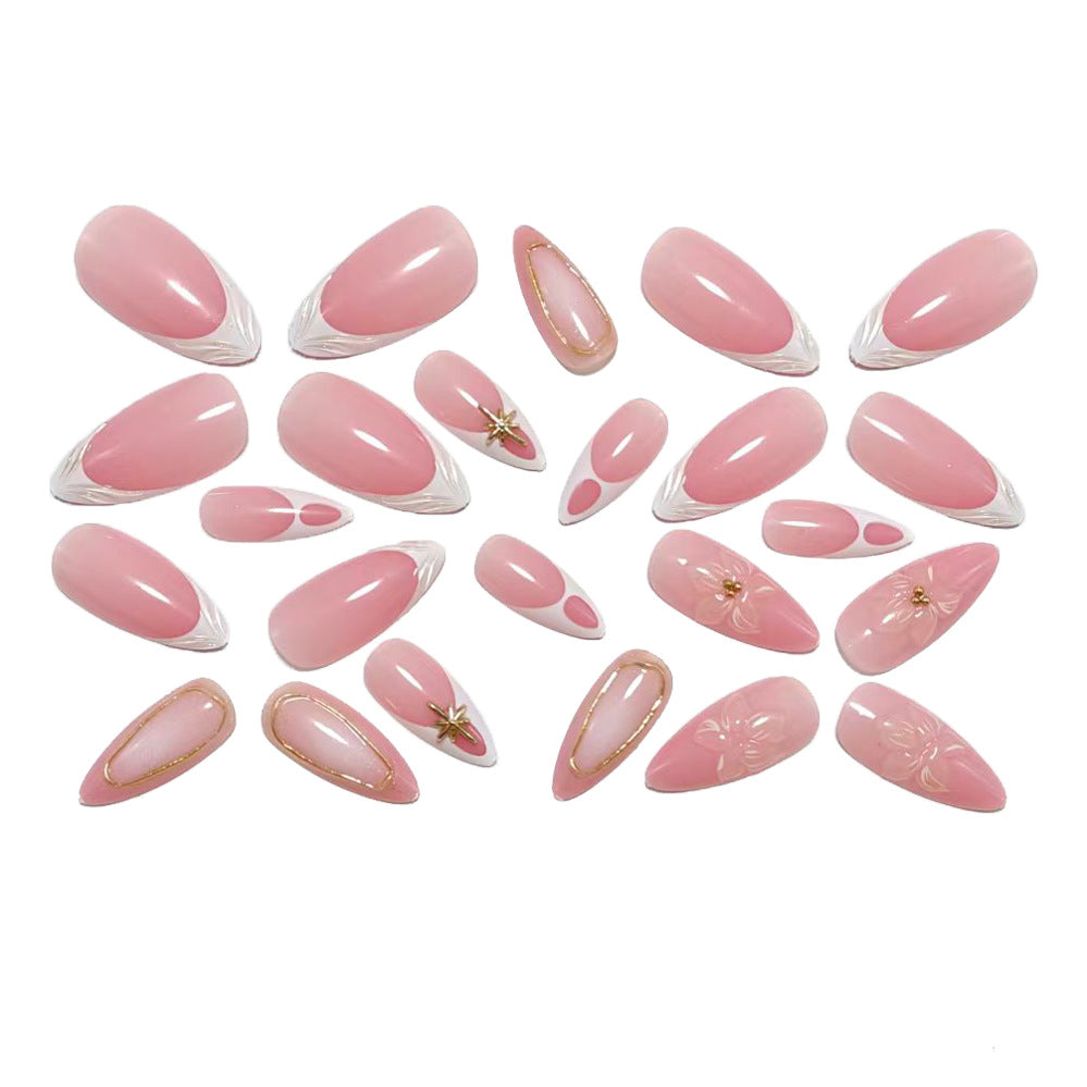 Elegant artificial nails with floral accents Bowlift