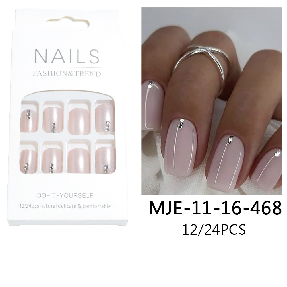 Premium Decorative Press-On Pedicure Nail Set Bowlift
