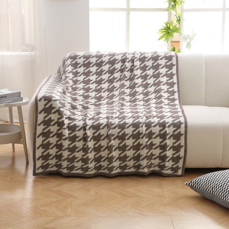 Soft Houndstooth Pattern Throw Blanket