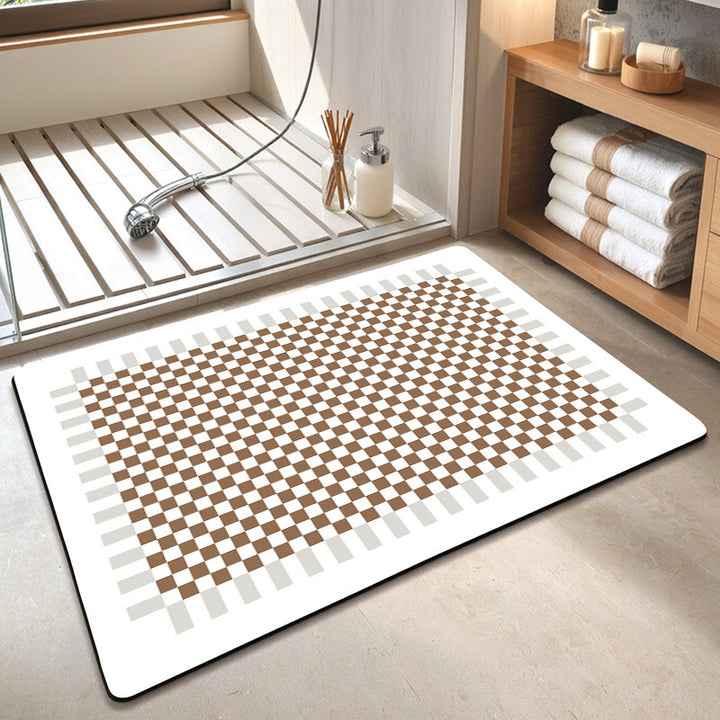 Contemporary Geometric Bath Rug Bowlift