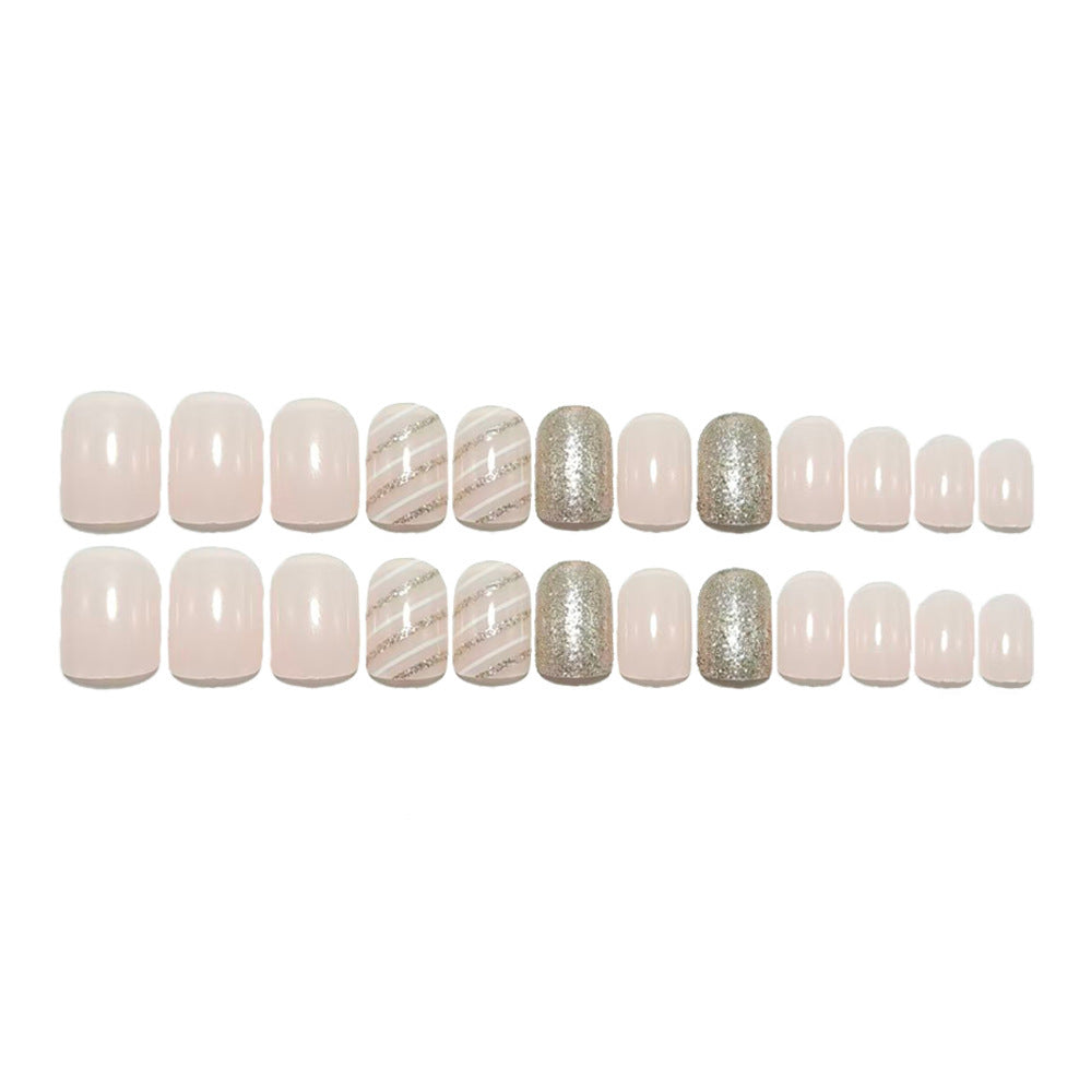 Elegant artificial nails with glitter accents Bowlift