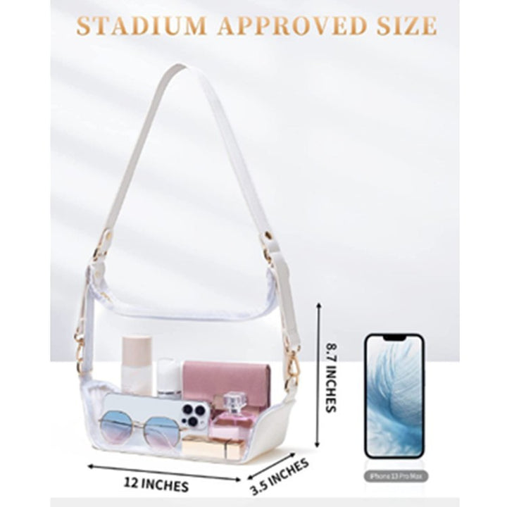 Transparent shoulder bag with modern compartments Bowlift