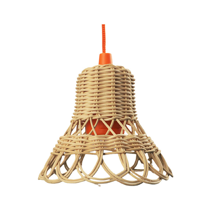 Handmade hanging lamp made of natural material Bowlift