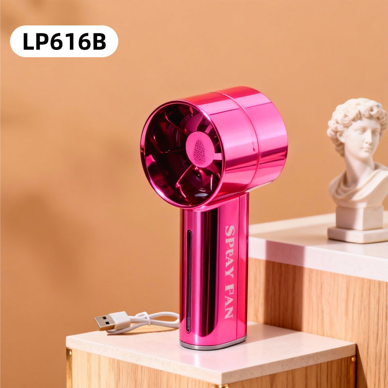 Women's portable spray fan with USB connection and ergonomic handle Bowlift
