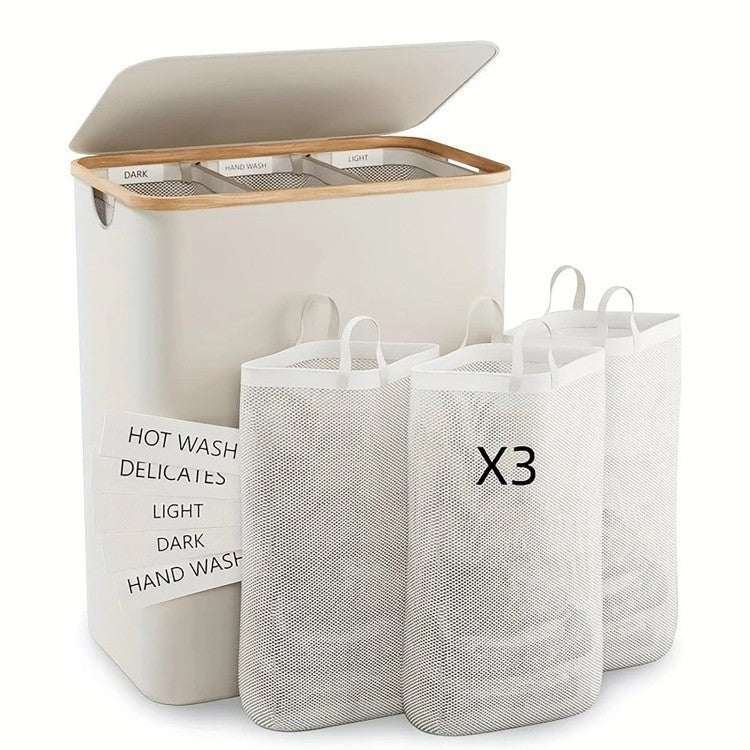 High-quality laundry basket with lid and handle Bowlift