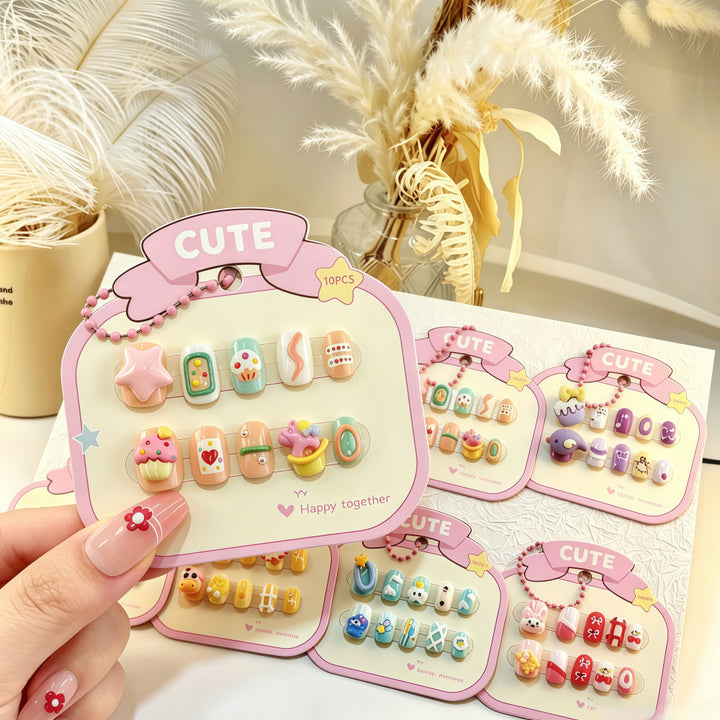 Colorful Nail Art Artificial Nails with Summery Designs Bowlift