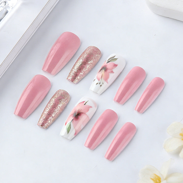 Floral Design Press-On Nail Art Set Bowlift