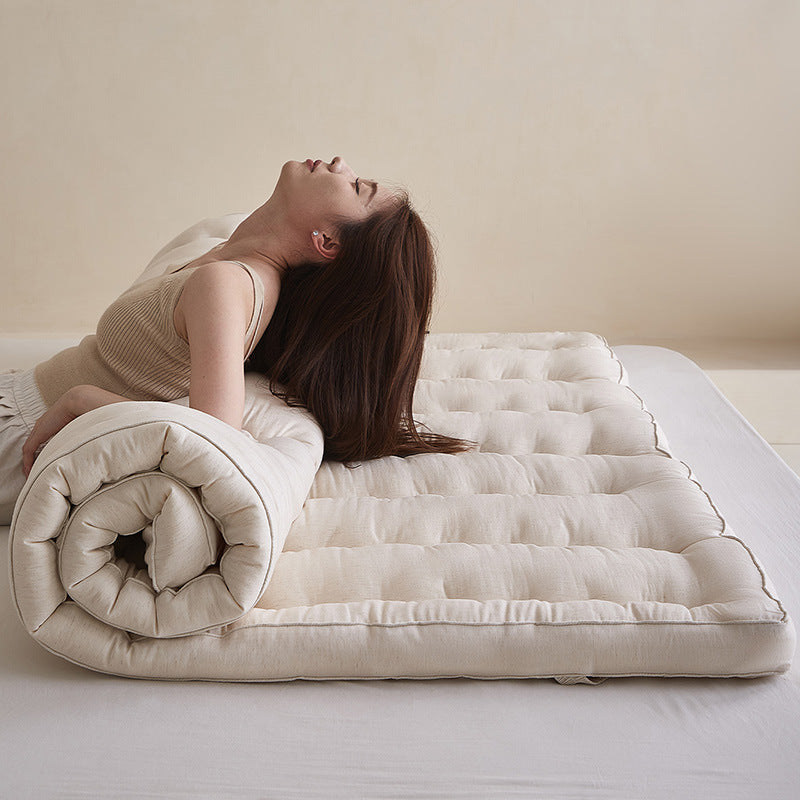 Quilted Cotton-Blend Breathable Mattress Topper Pad