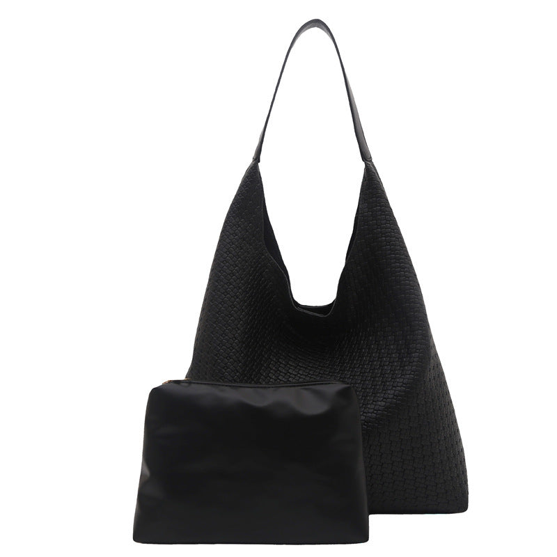 WoTextured Fabric Slouchy Tote Bag Bowlift