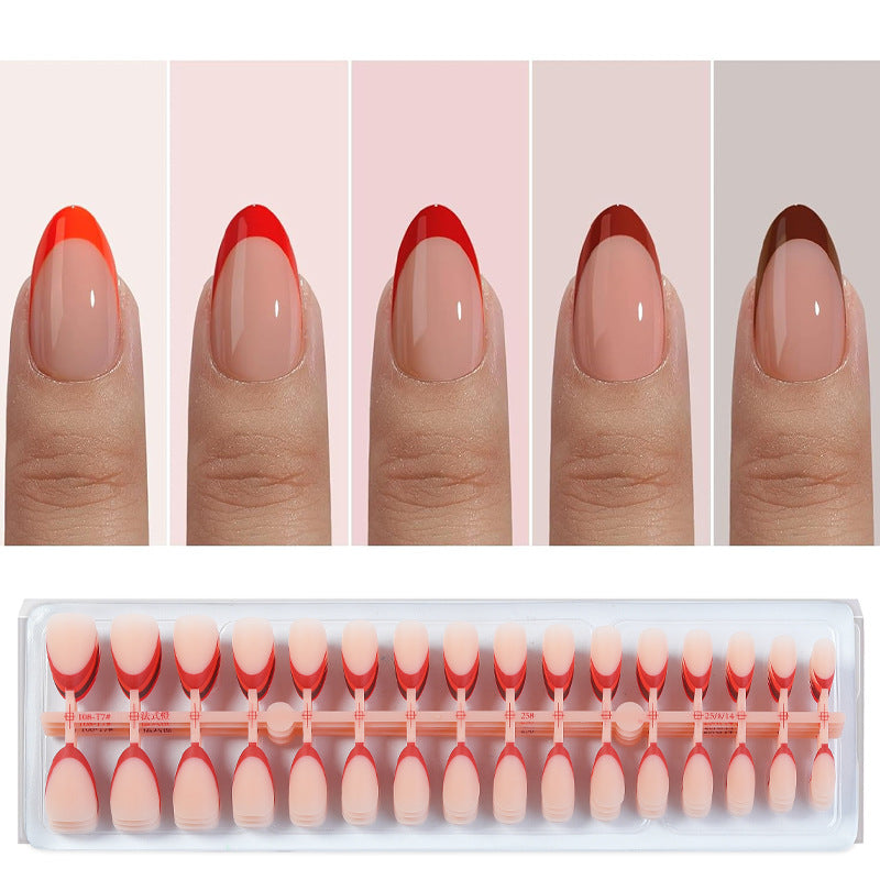 Gradient French Tip Press-On Nails Bowlift