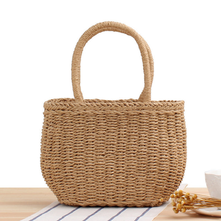 Handbag Made of Braided Natural Material with Modern Details Bowlift