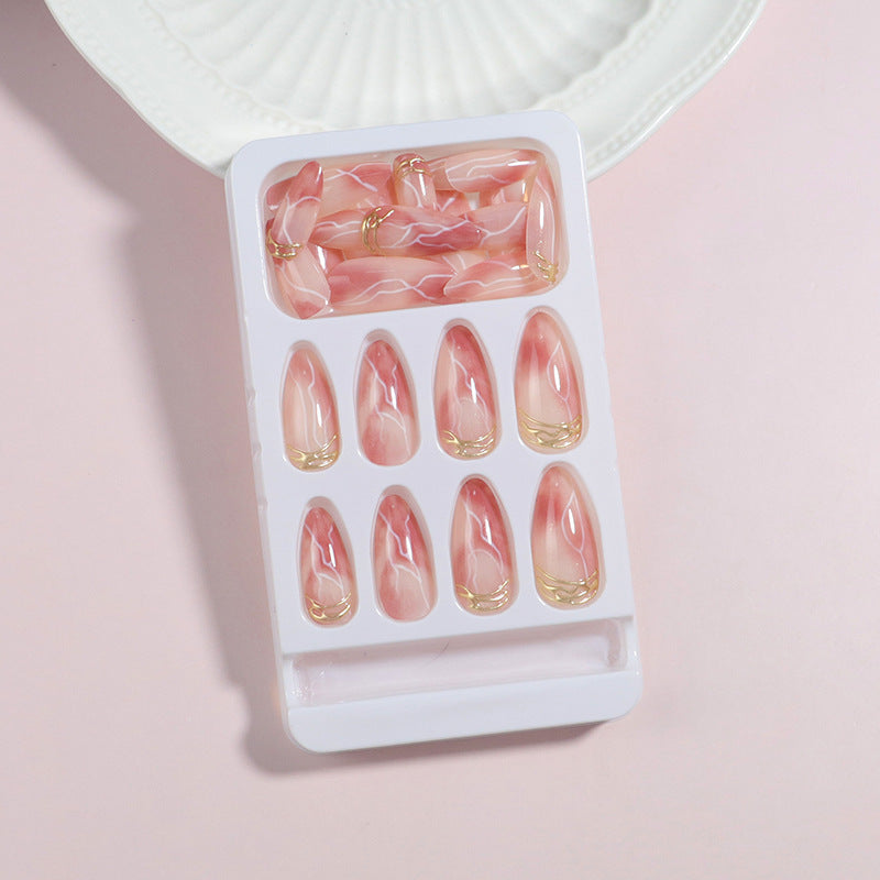 Premium Marble Effect Press-On Nail Set Bowlift