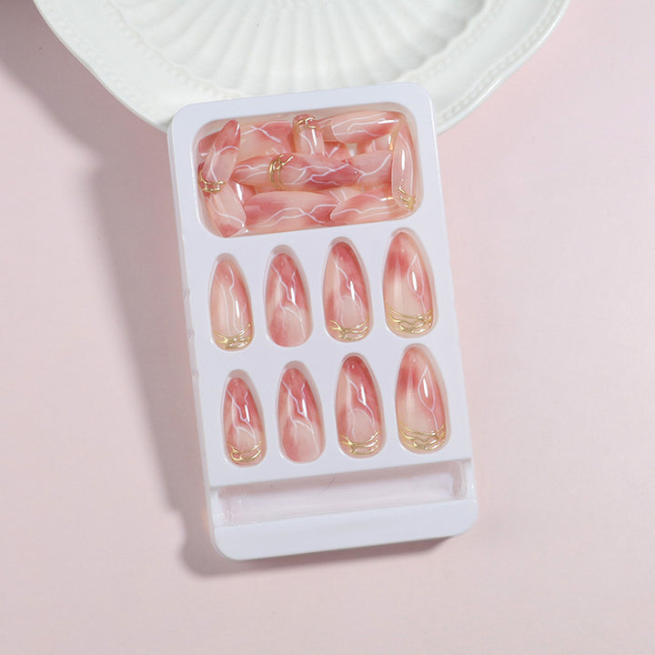 Premium Marble Effect Press-On Nail Set Bowlift