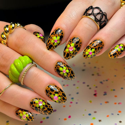 Artificial Nail Decoration In Unique Leopard Pattern Bowlift